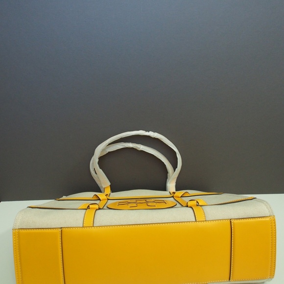 Tory Burch Ella Canvas Quadrant Knot Tote - Picture 7 of 9